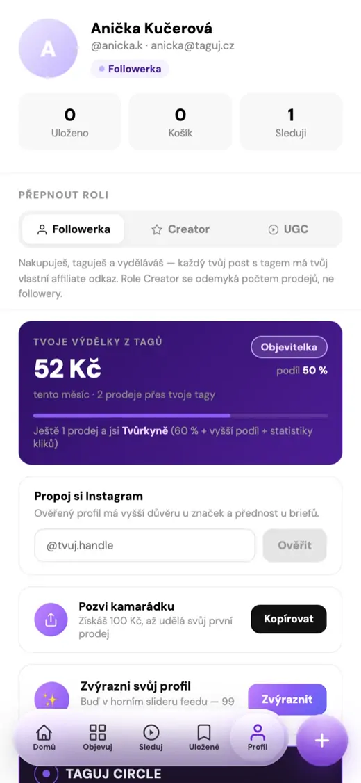 Profil s výdělky